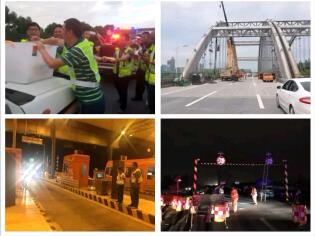 府河桥抢修公路波形护栏及交通设施